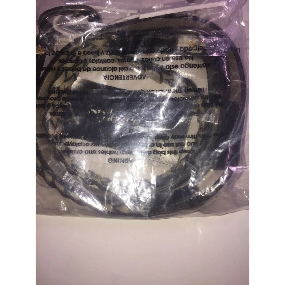 Style & Co. Mixed Media Skinny Woven Hip Black Belt Women's Size Small